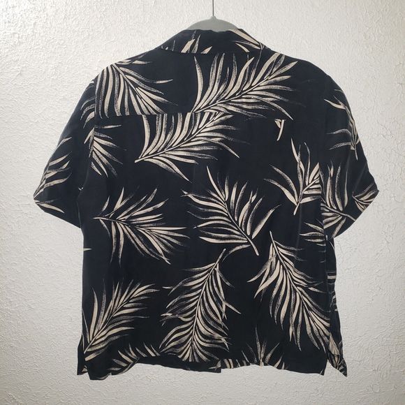 Harve Benard 100% Silk 2-Piece Outfit Set Button Up Shirt Top & Crop Pants Sz 14 - Picture 5 of 12